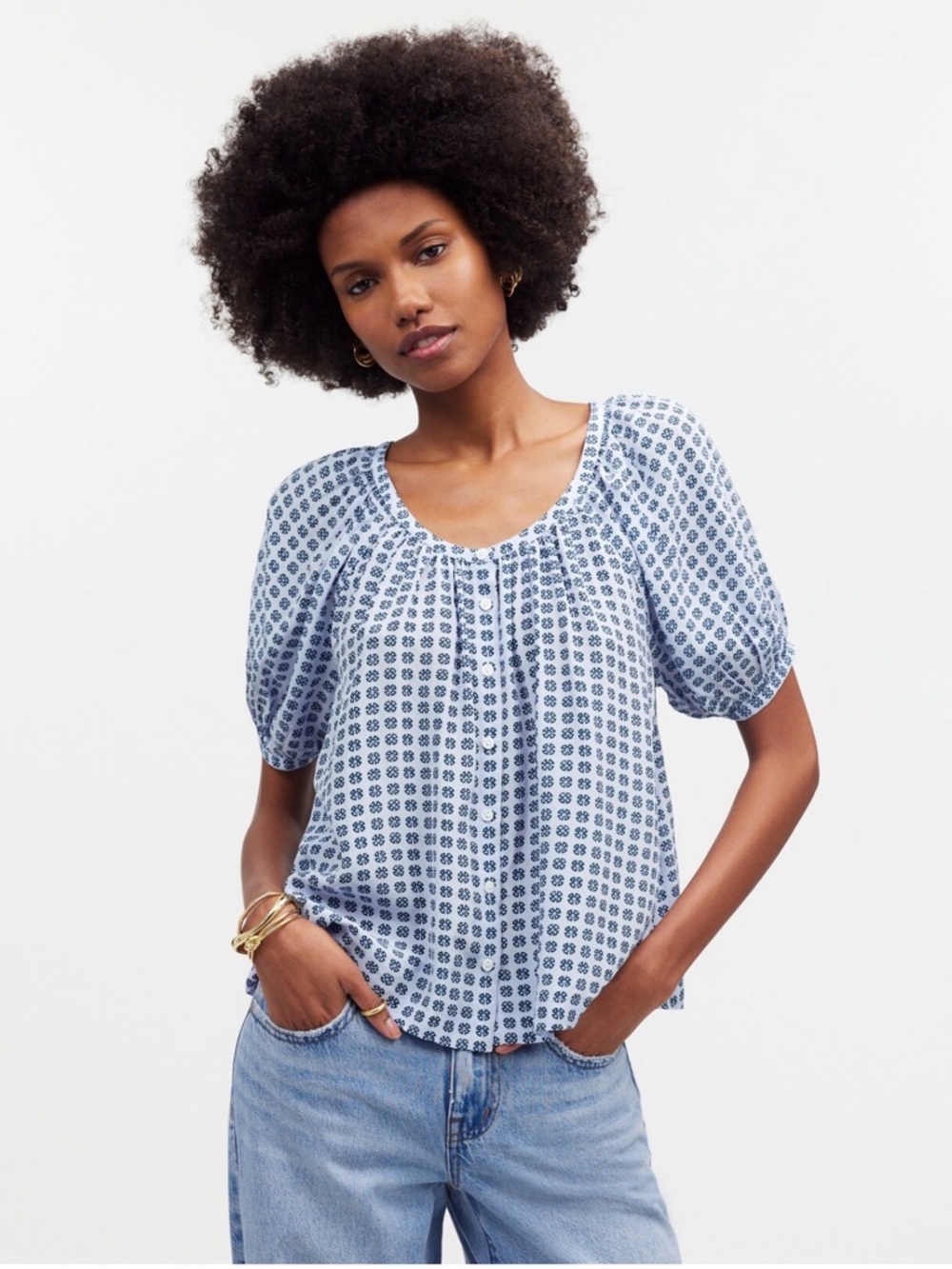 Madewell Puff-Sleeve A-Line Top